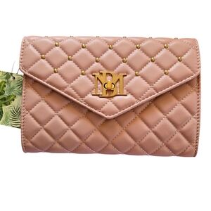 Badgley Mischka Diamond Quilted Crossbody Purse, Blush